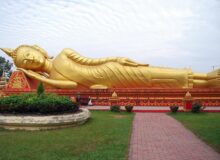 Gouden liggende boeddha Vientiane